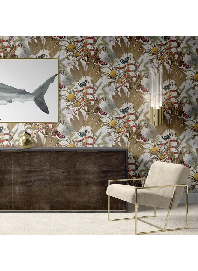 Bluejw Wallpaper Flowers And Plants And Snakes Background Self-adhesive Touch Wallpaper Living Room Bedroom Wall Stickers Furniture Transformation Stickers - Image 3
