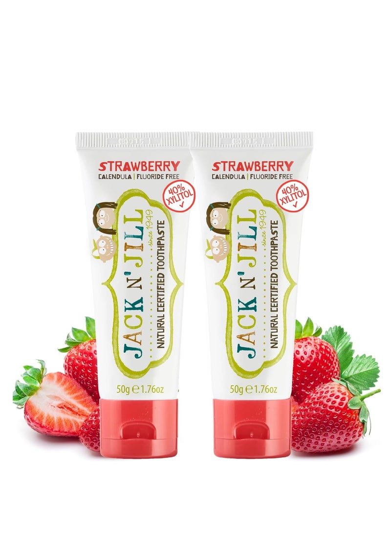 Jack N' Jill Natural Kids Toothpaste for Babies & Toddlers - Infant Toothpaste 6 Months & Up, Fluoride Free Training Toothpaste for Toddlers 1-3, 40% Xylitol, BPA Free- Strawberry, 1.76 oz (Pack of 2) - pzsku/Z981B7931E60D7BB03C31Z/45/_/1718801020/d5c24cb4-8a41-45a3-9602-7ea8dfe2a035