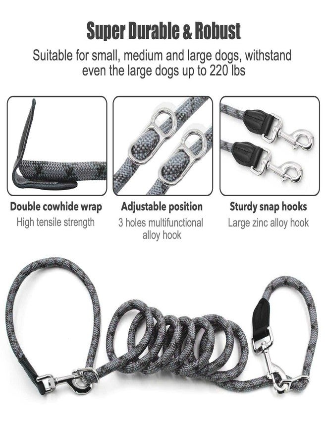 Gihunk Hands Free Dog Leash(8.5ft), 8 in 1 Multifunction Nylon Double Leash for Dogs,1.2cm Adjustable Waist with Reflective Stitching for Training -Grey - Image 5