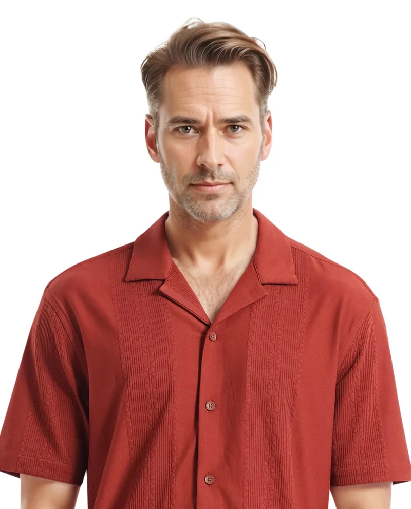 Rare Rabbit Men's Cuban Collar Boxy Fit Shirt