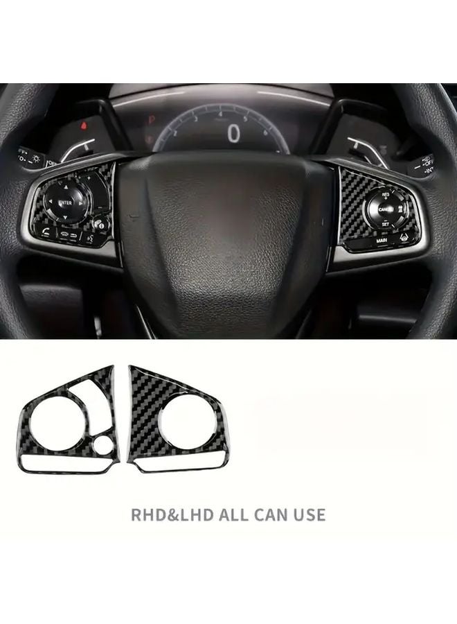 Carbon Fiber Steering Wheel Panel Trim Sticker Set Style E For Honda Civic 10th 2016 2021 - Image 3