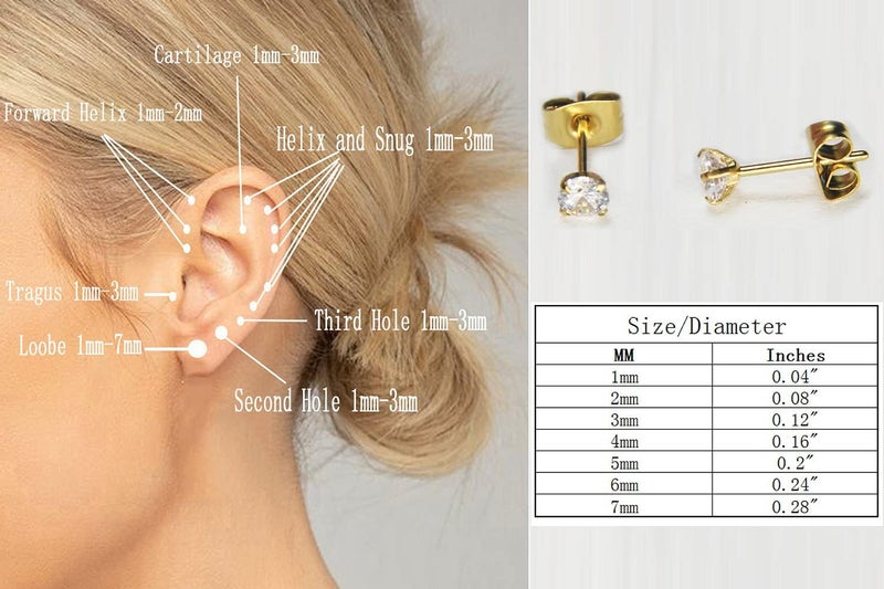 showself 14K Gold Filled Polished Small CZ Pearl Ball Stud Earrings Set for Women Men 20G Surgical Steel Hypoallergenic Piercing Studs for Sensitive Ear, Pack of 6 Pairs - Image 2