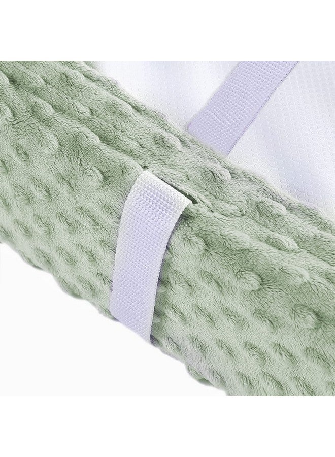 أطفال صغيرة غطاء وسادة تغيير الحفاضات، أغطية طاولة تغيير الحفاضات فائقة النعومة بنقاط مينكي، أغطية طاولة تغيير الحفاضات من المنك قابلة للتنفس، أغطية قابلة للمسح لحفاضات تغيير الحفاضات للأطفال حديثي الولادة والبنات والأولاد (لون ميدو ميست) - Image 2