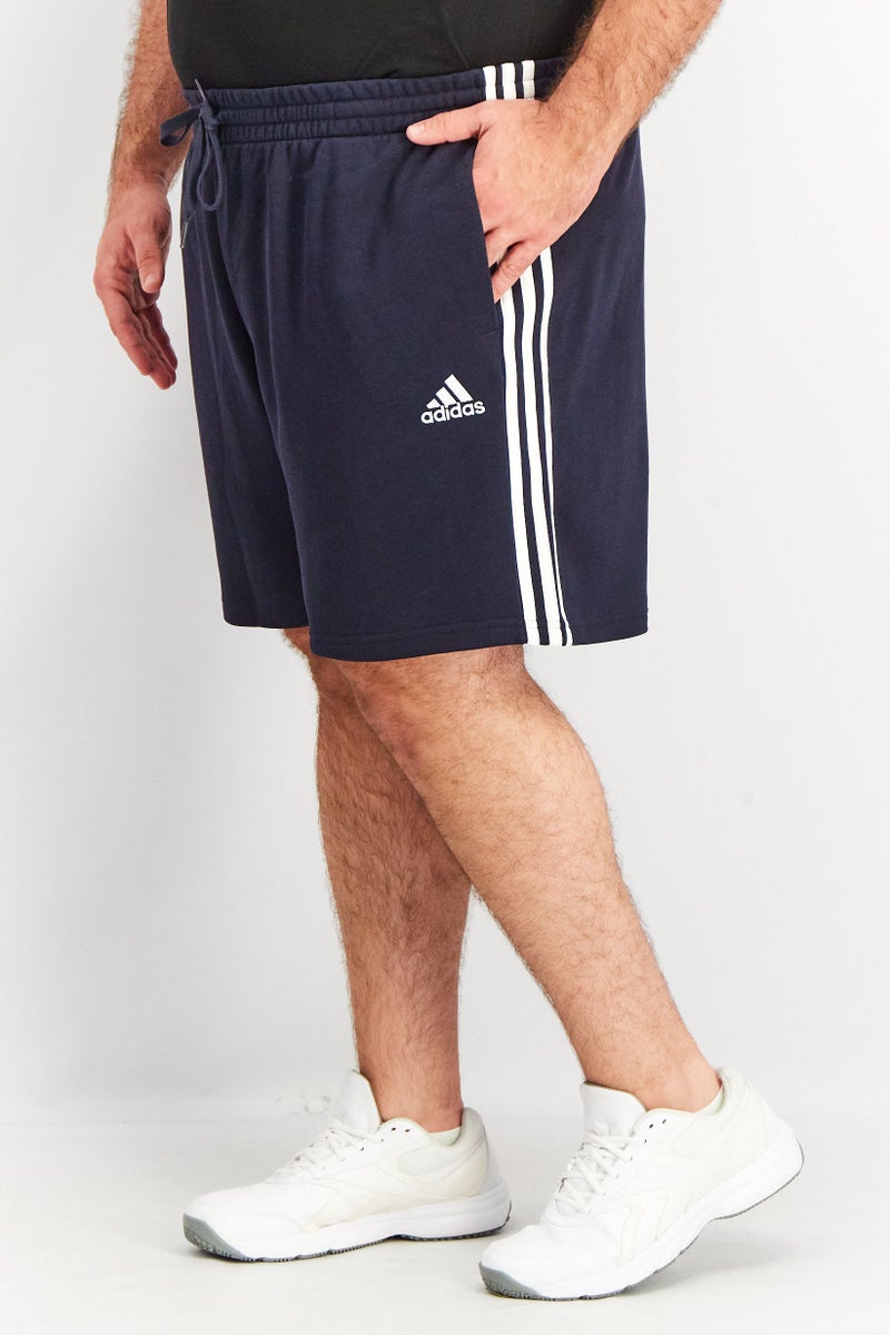 Adidas Men Sportswear Fit French Terry 3-Stripes Shorts, Navy/White - Image 2