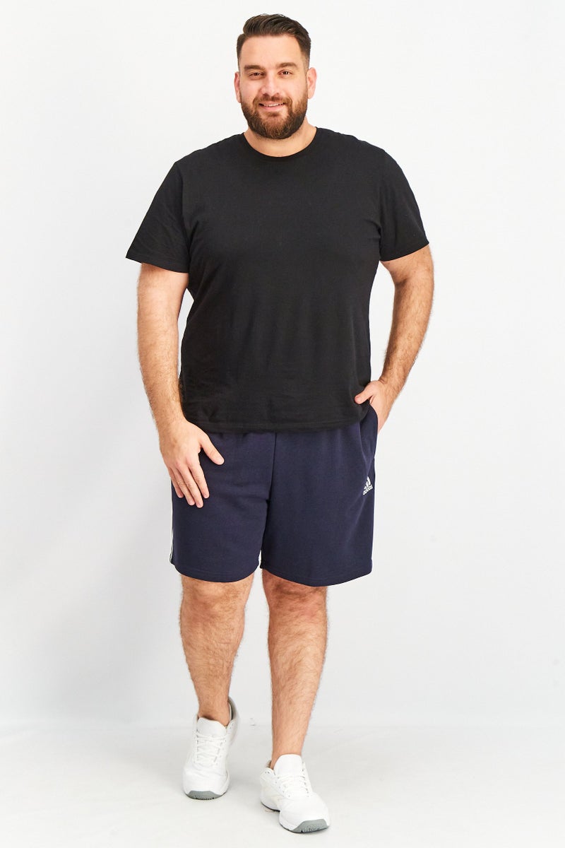 Adidas Men Sportswear Fit French Terry 3-Stripes Shorts, Navy/White - Image 4