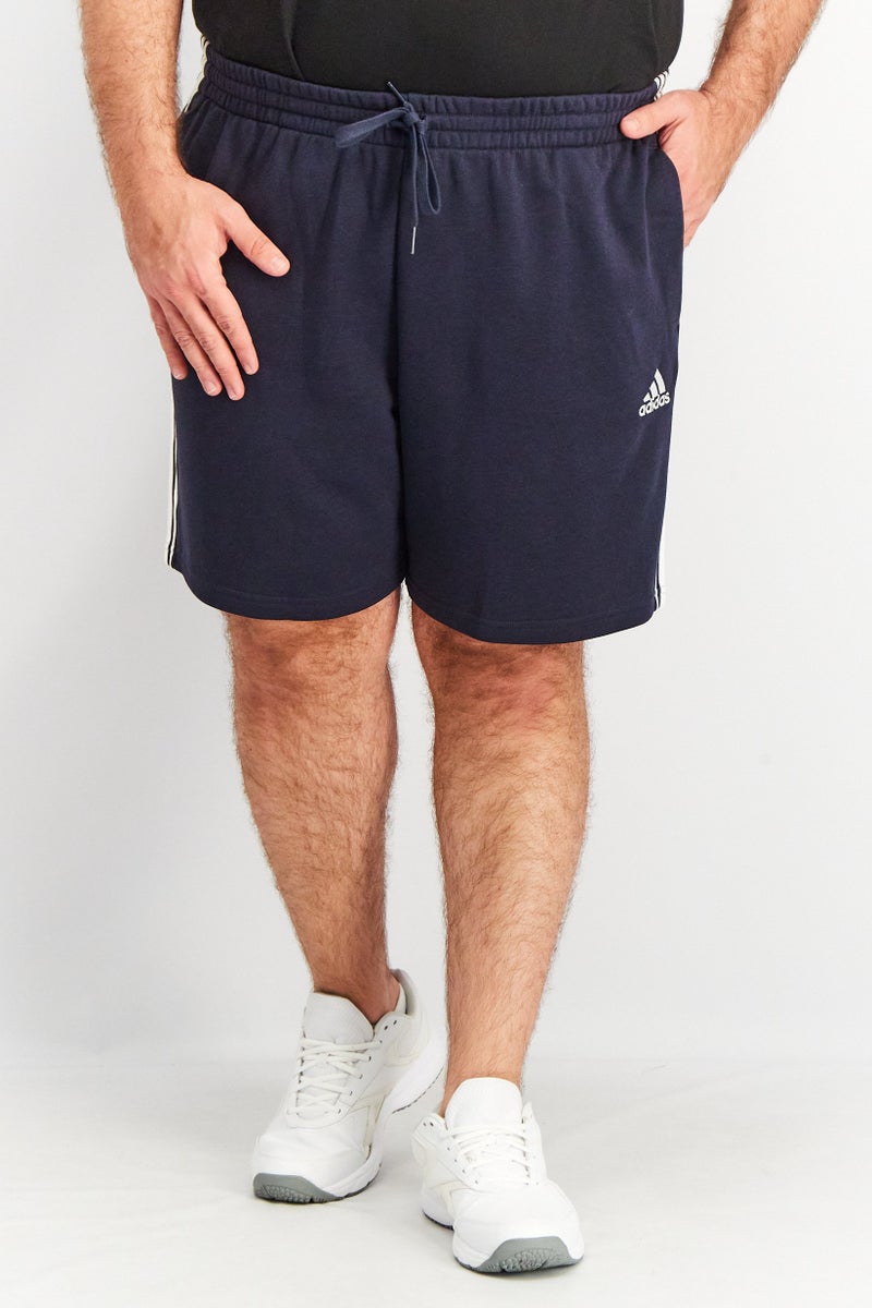 Adidas Men Sportswear Fit French Terry 3-Stripes Shorts, Navy/White - Image 1
