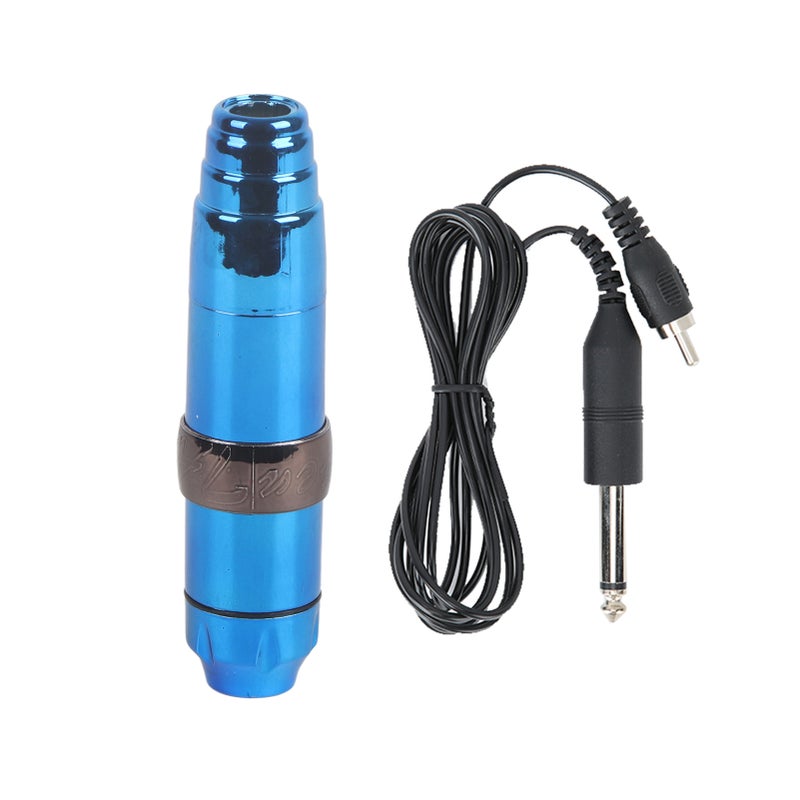 Electric Tattoo Pen: Blue Plastic Shell - Powerful Quiet Stable Motor Ergonomic Grip for Professional Tattoo Artists or Beginners - Image 1