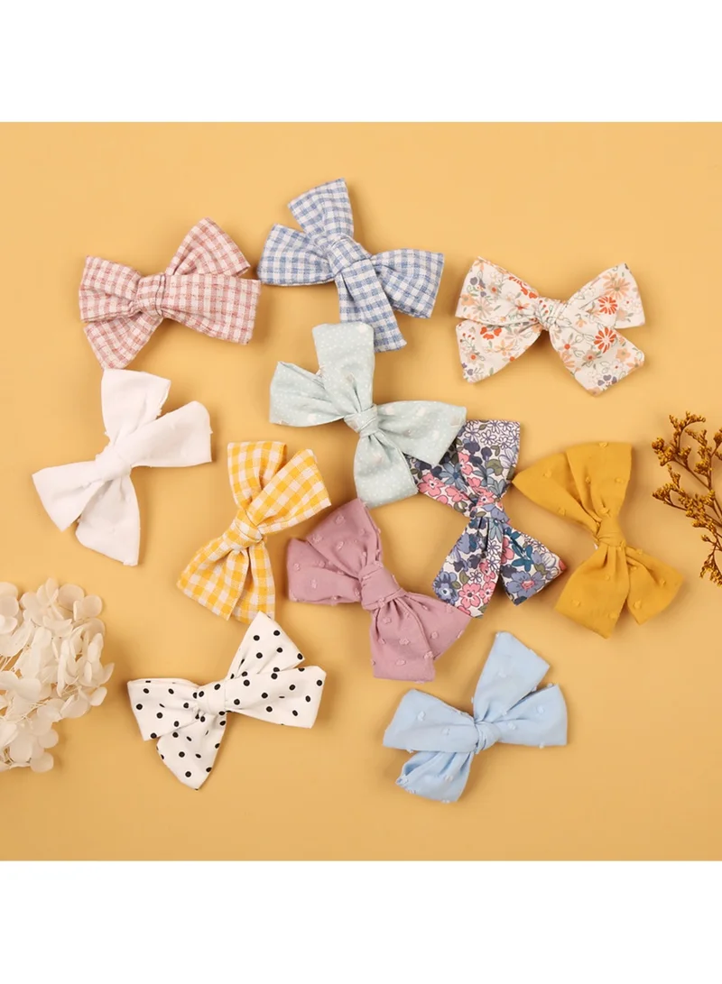 D'Daniela Rana Ribbon Bow Clip Set For Babies and Girls -  White & Baby Pink