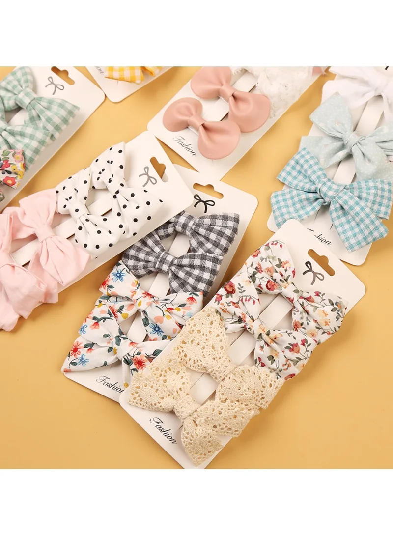 D'Daniela Rana Ribbon Bow Clip Set For Babies and Girls -  White & Baby Pink