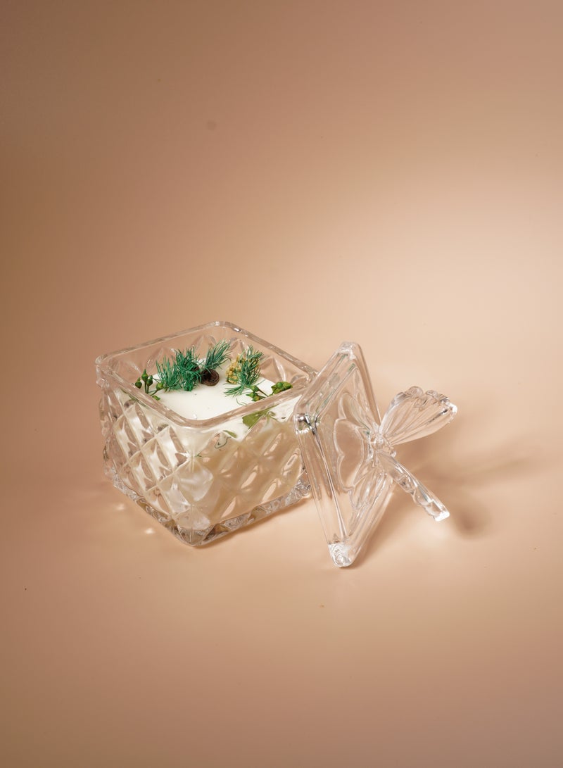 Betaoby Butterfly Decorative Glass Box Soy Wax Aroma Candle with Lid - Floral Scented Gift for Home Decor - Image 2