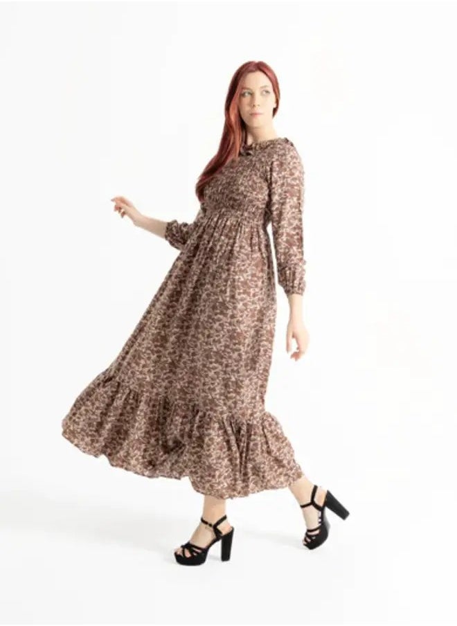 Ideal - Leopard Print Tiered Frill Maxi - Image 1