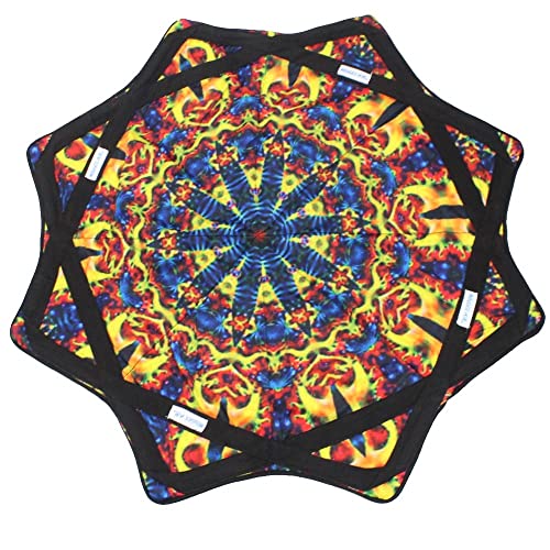 Mougee mooJEE Air Flow Star for Beginners Advanced Fun Challenging Double Stitched Flow Toy Vibrant Colors Patterns Durable 28 Diameter Autumn Flower - Image 1