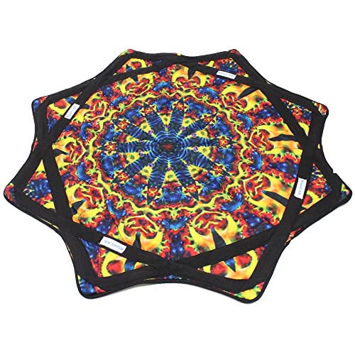 Mougee mooJEE Air Flow Star for Beginners Advanced Fun Challenging Double Stitched Flow Toy Vibrant Colors Patterns Durable 28 Diameter Autumn Flower - Image 5