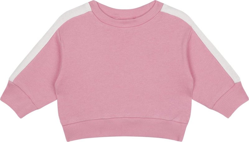 Antebies White Contrast Pink Sweatshirt and Pants Set  - Image 3