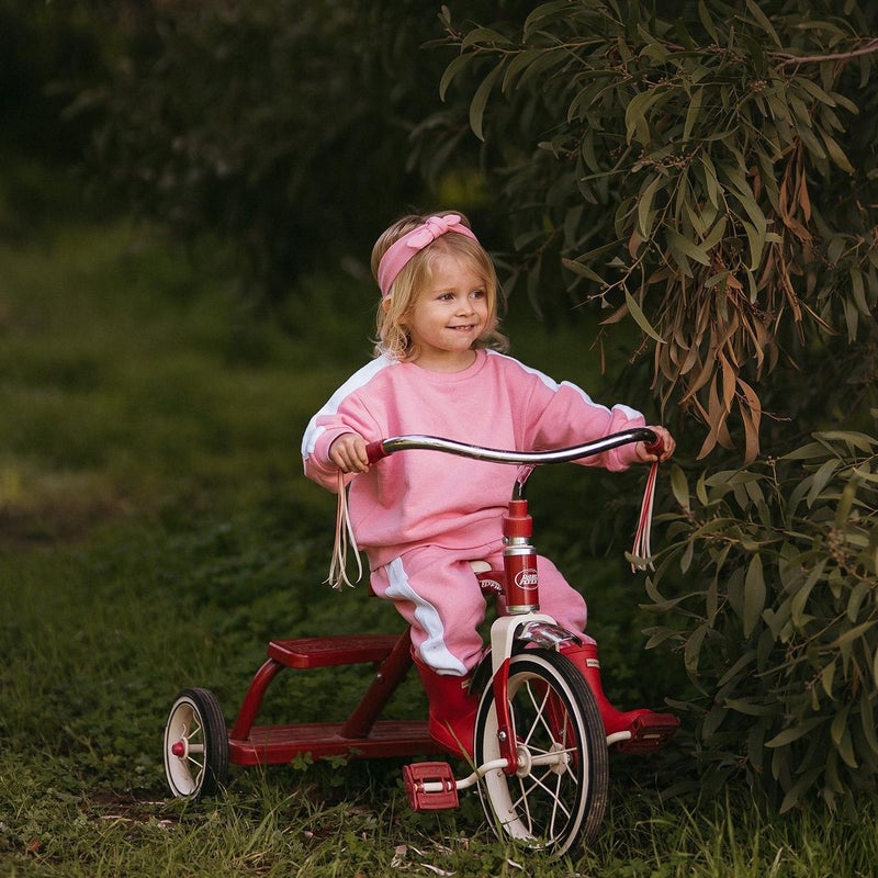 Antebies White Contrast Pink Sweatshirt and Pants Set  - Image 1