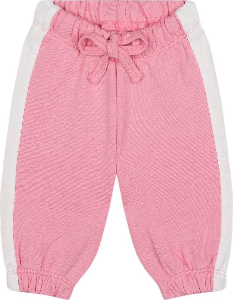 Antebies White Contrast Pink Sweatshirt and Pants Set  - Image 4
