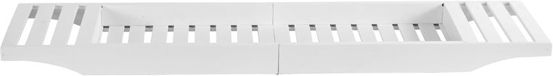 Vencier Foldable Bamboo Bath Tub Rack – Adjustable Bathroom Shelf, Tidy Tray & Storage Caddy Organiser for Relaxing Spa Bath (White) - Image 2