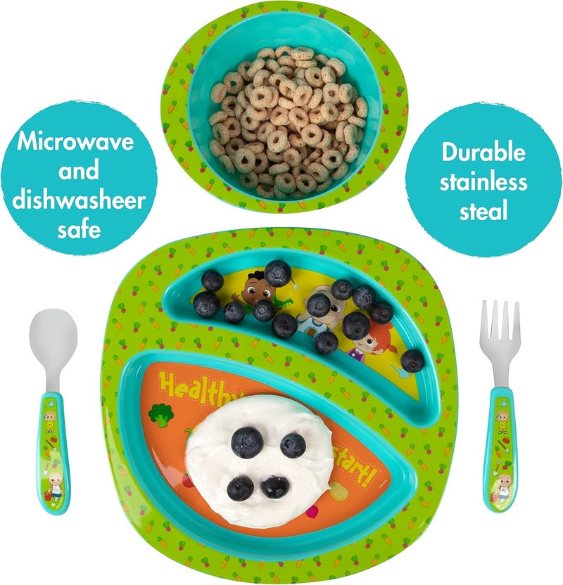 the FIRST years CoComelon 4-Piece Toddler Mealtime Feeding Set - Image 2