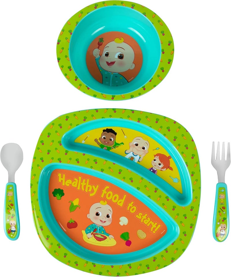 the FIRST years CoComelon 4-Piece Toddler Mealtime Feeding Set - Image 1