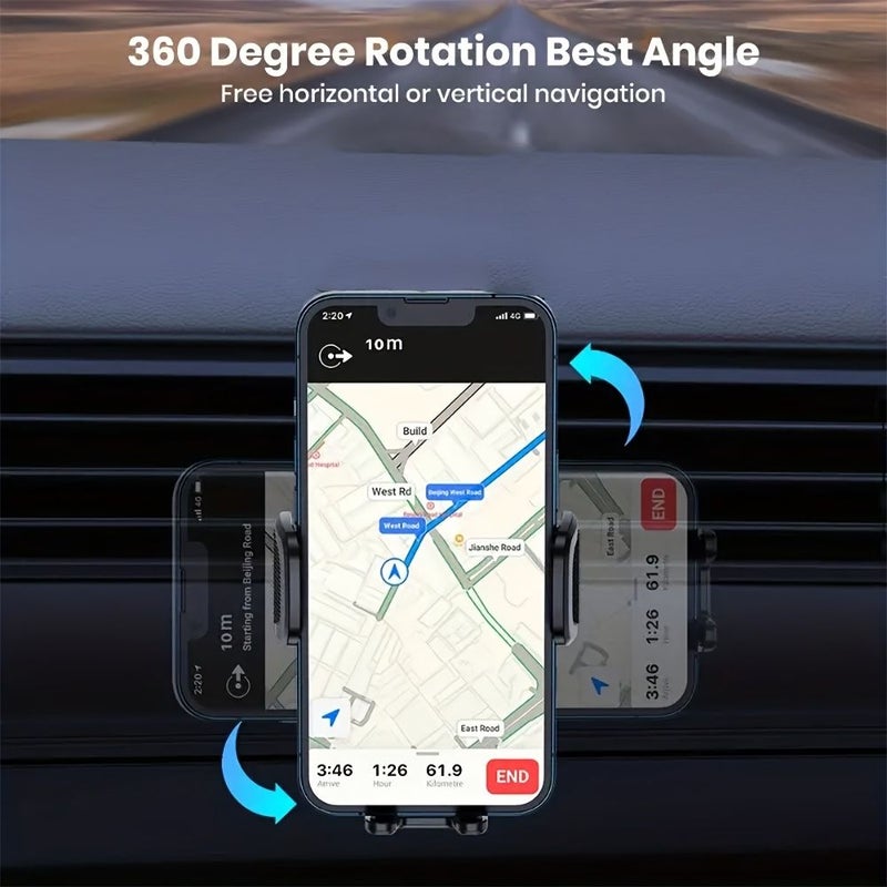 Black 360° Car Phone Holder Universal Air Vent Navigation Mount - Image 4