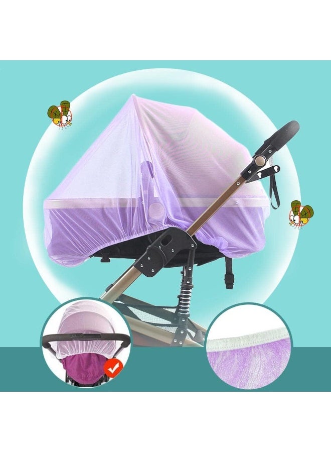 Sysmie Mosquito Net for Stroller (2 Pack) - Durable Baby Stroller Mosquito Net - Perfect Bug Net for Strollers, Bassinets, Cradles, Playards, Pack N Plays and Portable Mini Crib (Purple) - Image 4