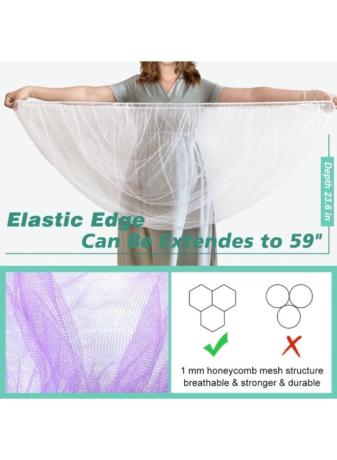 Sysmie Mosquito Net for Stroller (2 Pack) - Durable Baby Stroller Mosquito Net - Perfect Bug Net for Strollers, Bassinets, Cradles, Playards, Pack N Plays and Portable Mini Crib (Purple) - Image 2