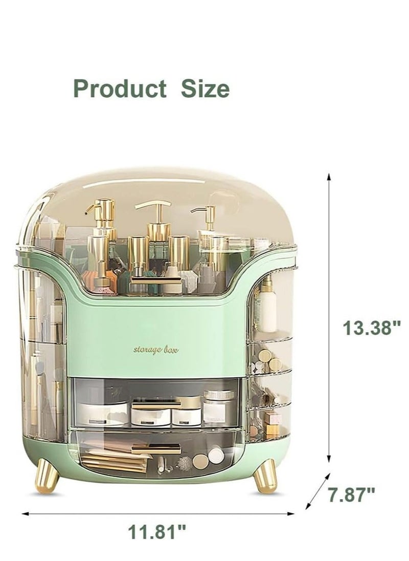 Cool Baby COOLBABY makeup organizer and storage, cosmetics organizer box for countertop with lid & drawers, cosmetics skincare organizers box with waterproof & dustproof cover for bedroom, bathroom.  - Image 2