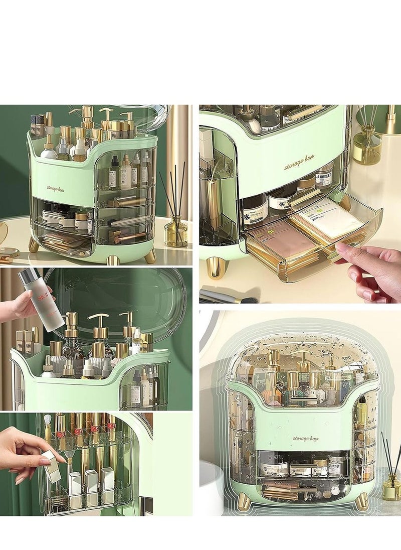 Cool Baby COOLBABY makeup organizer and storage, cosmetics organizer box for countertop with lid & drawers, cosmetics skincare organizers box with waterproof & dustproof cover for bedroom, bathroom.  - Image 4