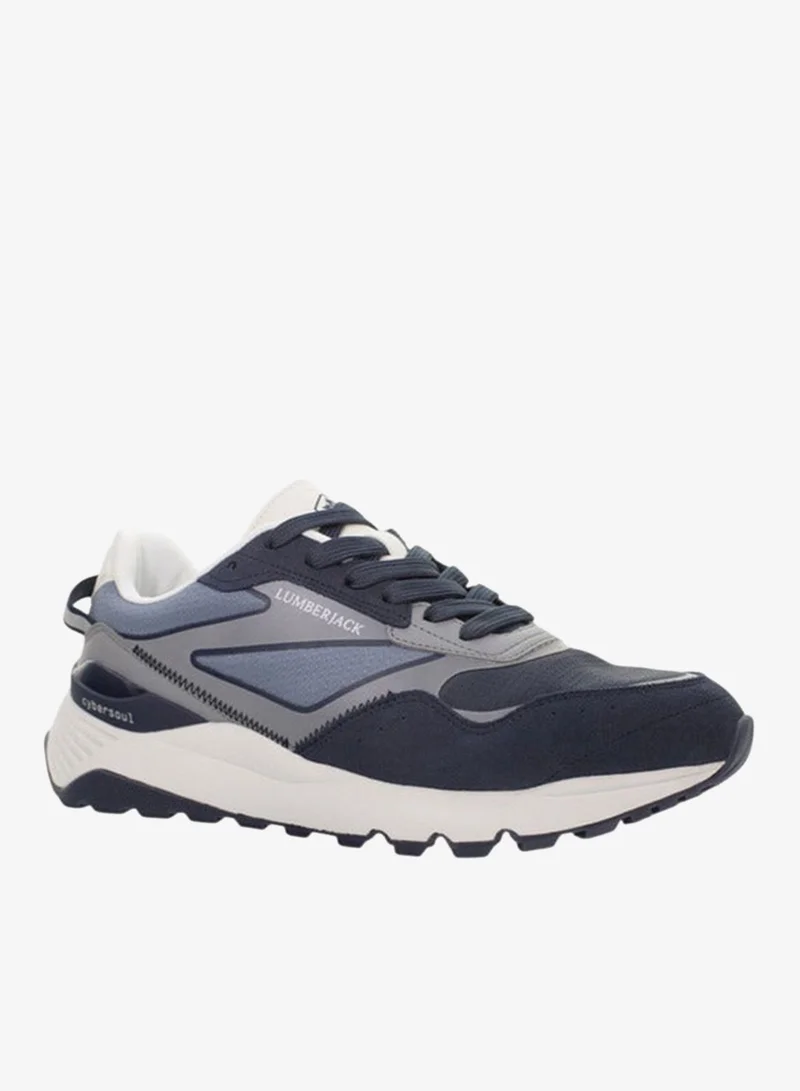 لامبرجاك Men's Panelled Lace-Up Sneakers