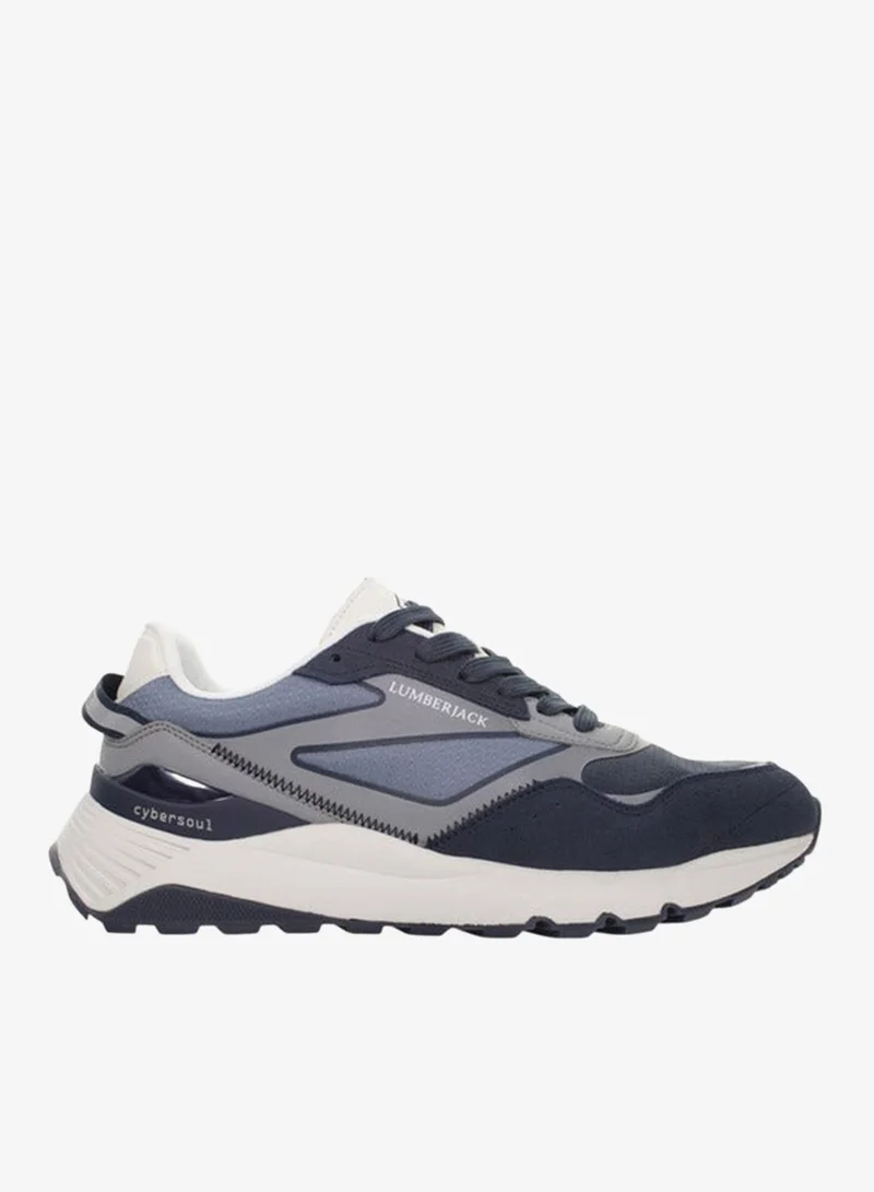 لامبرجاك Men's Panelled Lace-Up Sneakers
