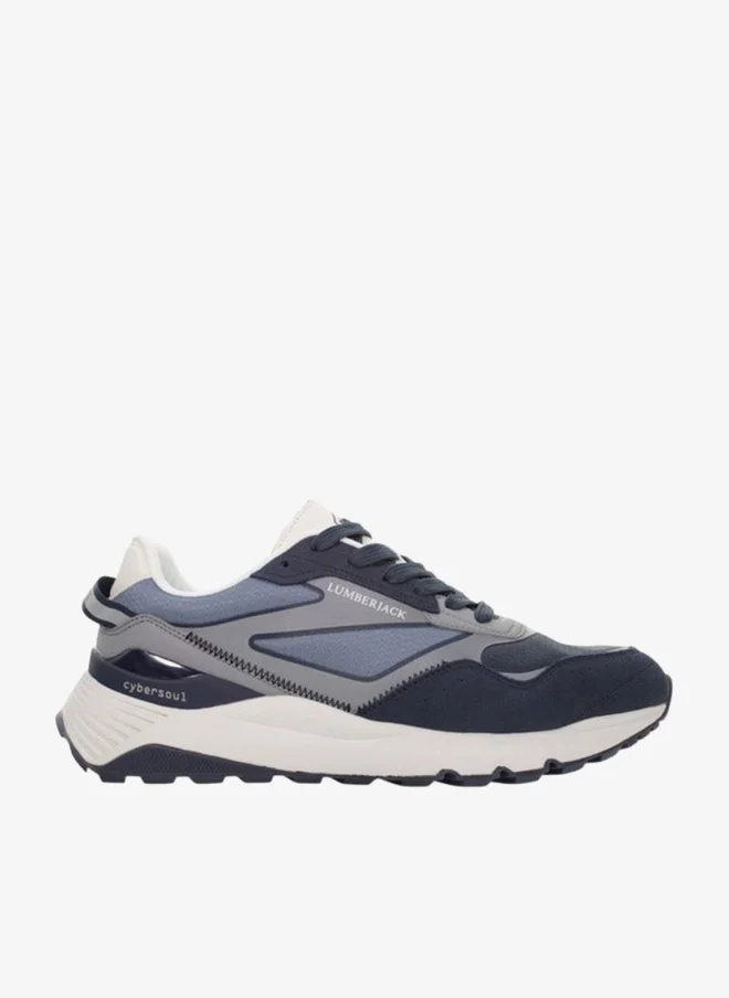 لامبرجاك Men's Panelled Lace-Up Sneakers