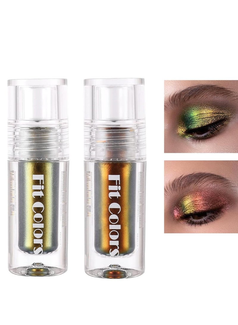 SYOSI Glitter Liquid Eyeshadow, Chameleon Metallic Eyeshadow MultiColor Shifting, Highly Pigmented, Long Lasting With No Creasing Multichrome Holographic Eye Looks - Image 1