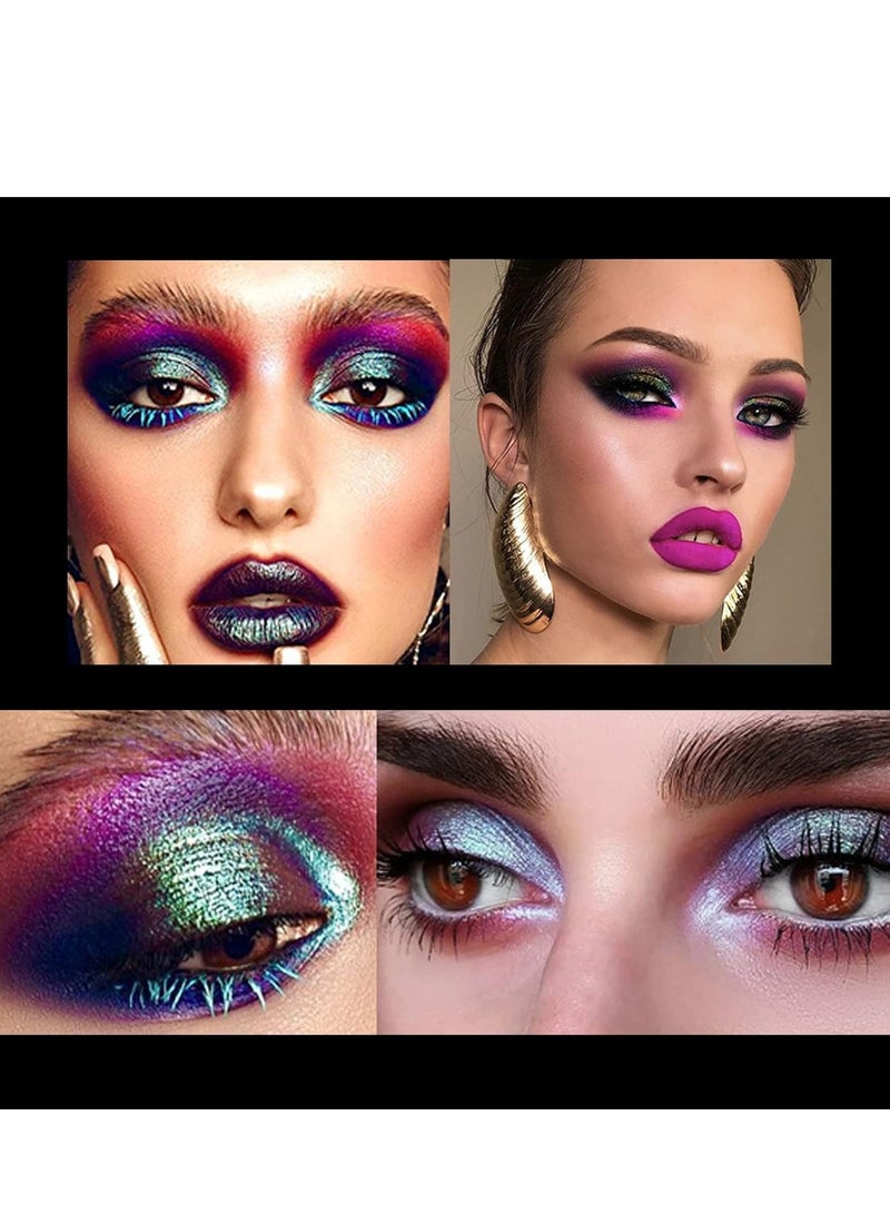 SYOSI Glitter Liquid Eyeshadow, Chameleon Metallic Eyeshadow MultiColor Shifting, Highly Pigmented, Long Lasting With No Creasing Multichrome Holographic Eye Looks - Image 5