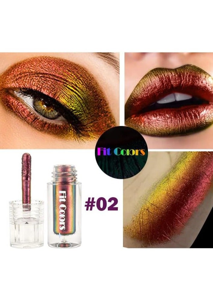 SYOSI Glitter Liquid Eyeshadow, Chameleon Metallic Eyeshadow MultiColor Shifting, Highly Pigmented, Long Lasting With No Creasing Multichrome Holographic Eye Looks - Image 3