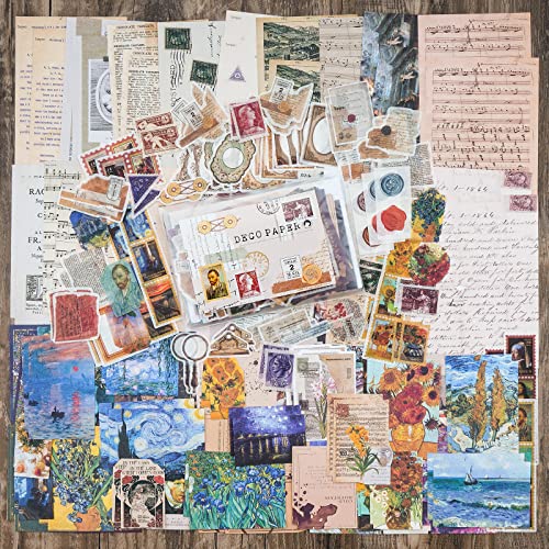 HASTHIP® 200pcs Wall Reusable Vintage Scrapbook Stickers Set for Art Journaling journaling Supplies, Bullet Notebook DIY Album Sticker Vintage Journal Stickers Tape, Beige - Image 3