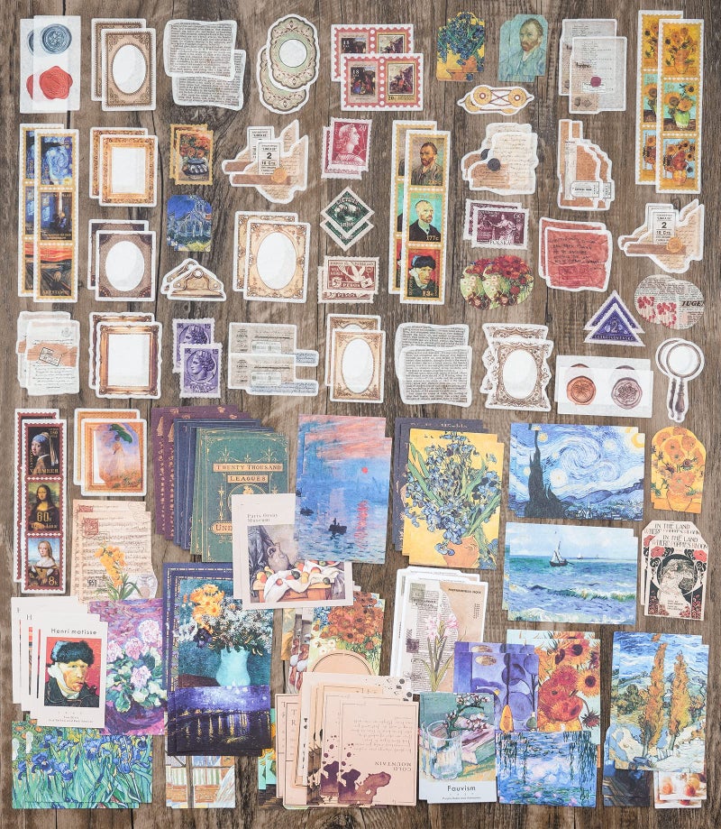 HASTHIP® 200pcs Wall Reusable Vintage Scrapbook Stickers Set for Art Journaling journaling Supplies, Bullet Notebook DIY Album Sticker Vintage Journal Stickers Tape, Beige - Image 5