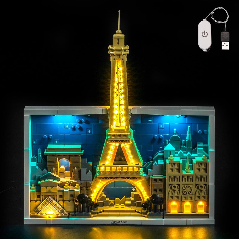 BrickBling LED Light Compatible with Lego Paris City of Love Creative Lighting Kit Compatible with Lego 21064No Model Included Classic Version Light - Image 3