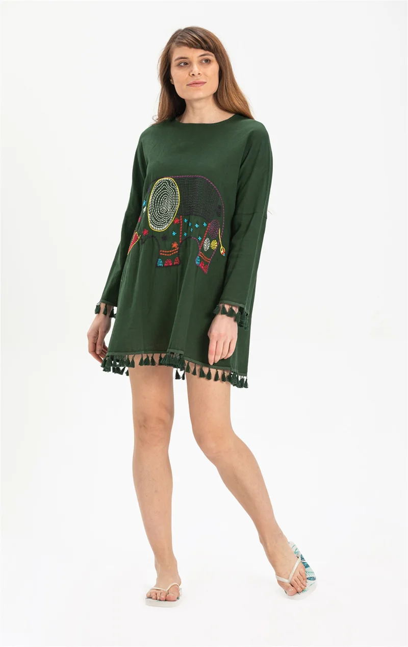اليش شيل بيزي Fili Şile Cloth Tunic Green Ysl