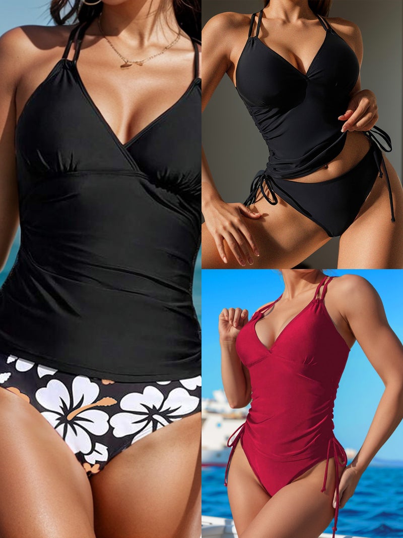 2024 New Bikini and Foreign Trade Printed High Waist Backless Sexy Bikini Split Swimsuit Swimsuit - Image 2
