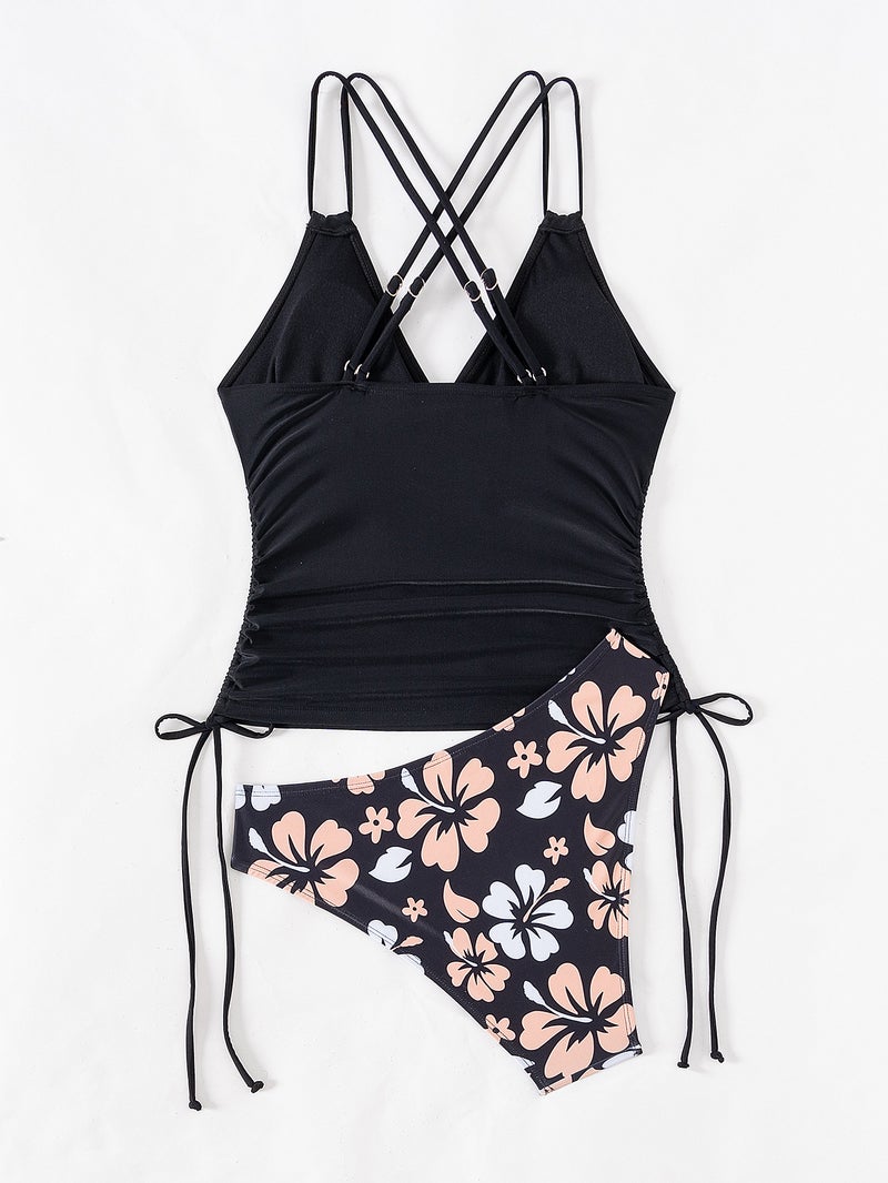 2024 New Bikini and Foreign Trade Printed High Waist Backless Sexy Bikini Split Swimsuit Swimsuit - Image 5