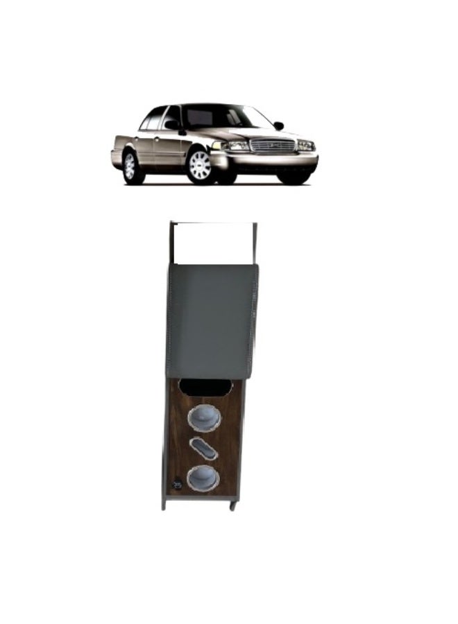 Ford Crown Victoria & Grand Marquis Armrest Grey Without AC Vent – Comfortable Center Console with Storage and Cup Holders - Image 1