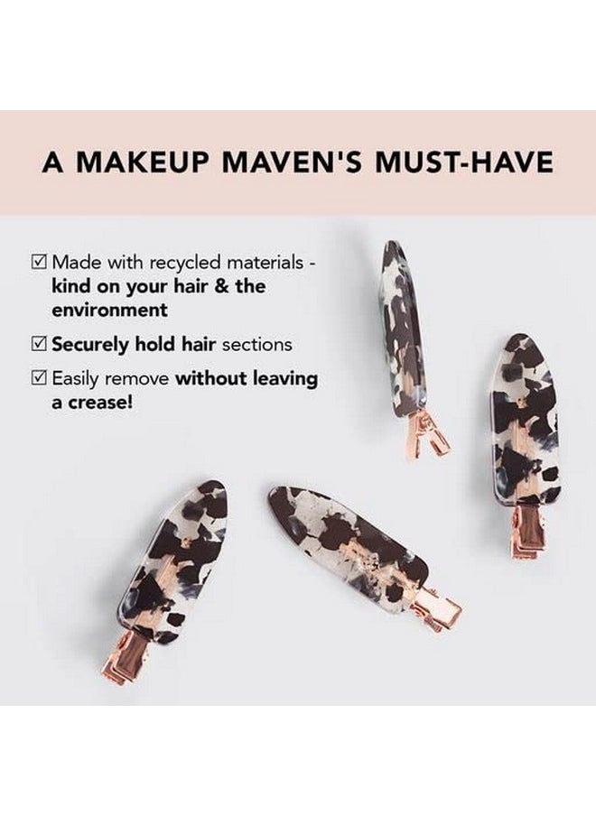 Kitsch - Creaseless Hair Pins No Crease Hair Clips For Makeup ; No Bend Hair Clips For Styling ; Stylish Makeup Hair Clips & Hair Styling Clips ; Pin Curl Clips For Hair & Hair Makeup Clips 4Pc Set - Image 1