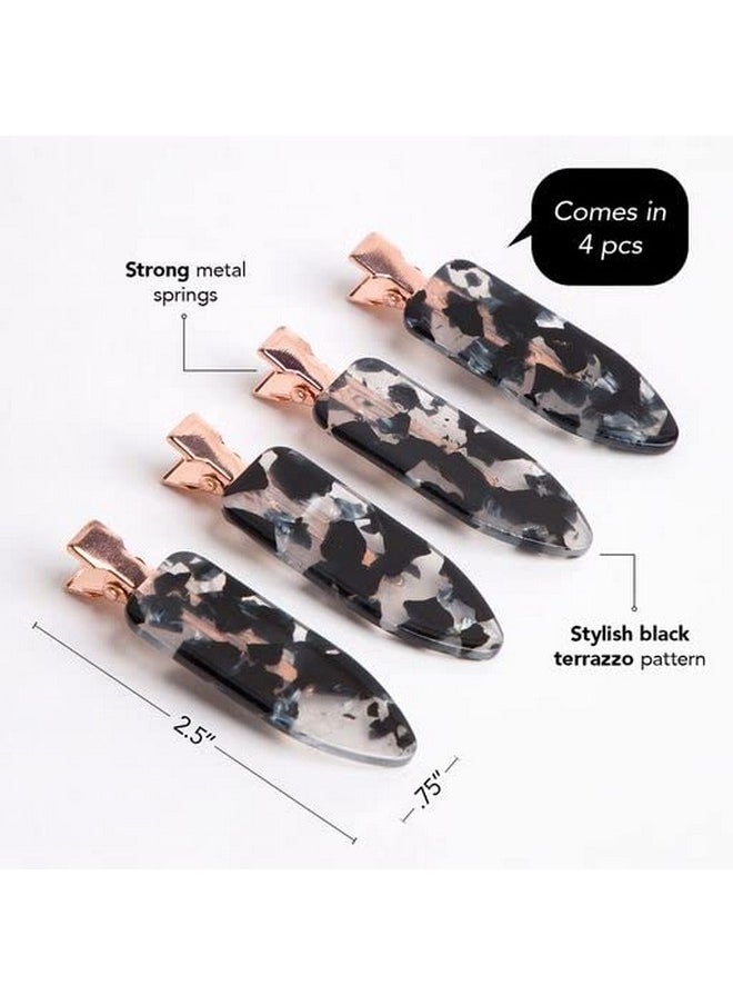 Kitsch - Creaseless Hair Pins No Crease Hair Clips For Makeup ; No Bend Hair Clips For Styling ; Stylish Makeup Hair Clips & Hair Styling Clips ; Pin Curl Clips For Hair & Hair Makeup Clips 4Pc Set - Image 1