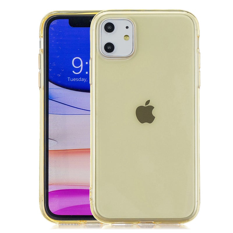 Generic (Unbranded) for iPhone 11 / Pro Max Clear Colorful TPU Back Cover Cellphone Case Shell Yellow - Image 1