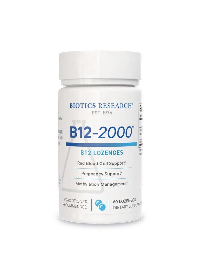 Biotics Research Biotics Research B12-2000™ Vitamin B12 2000 mcg, B6, Folate Supplement - Supplies high Potency Level of B6, B12 Vitamins and folate - Natural, Delicious Berry Flavor, Dissolves Easily -60 Lozenges - Image 1