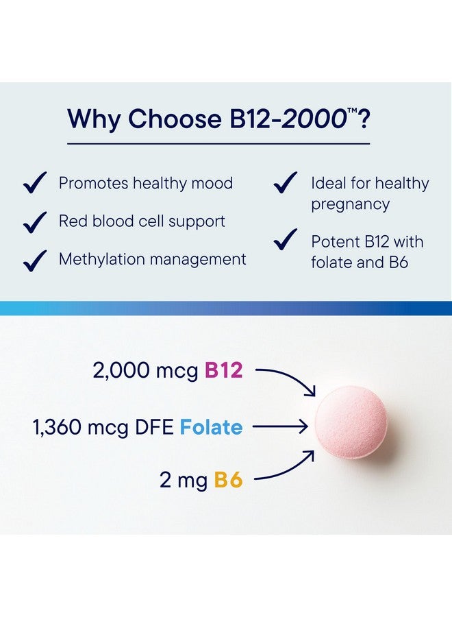Biotics Research Biotics Research B12-2000™ Vitamin B12 2000 mcg, B6, Folate Supplement - Supplies high Potency Level of B6, B12 Vitamins and folate - Natural, Delicious Berry Flavor, Dissolves Easily -60 Lozenges - Image 3