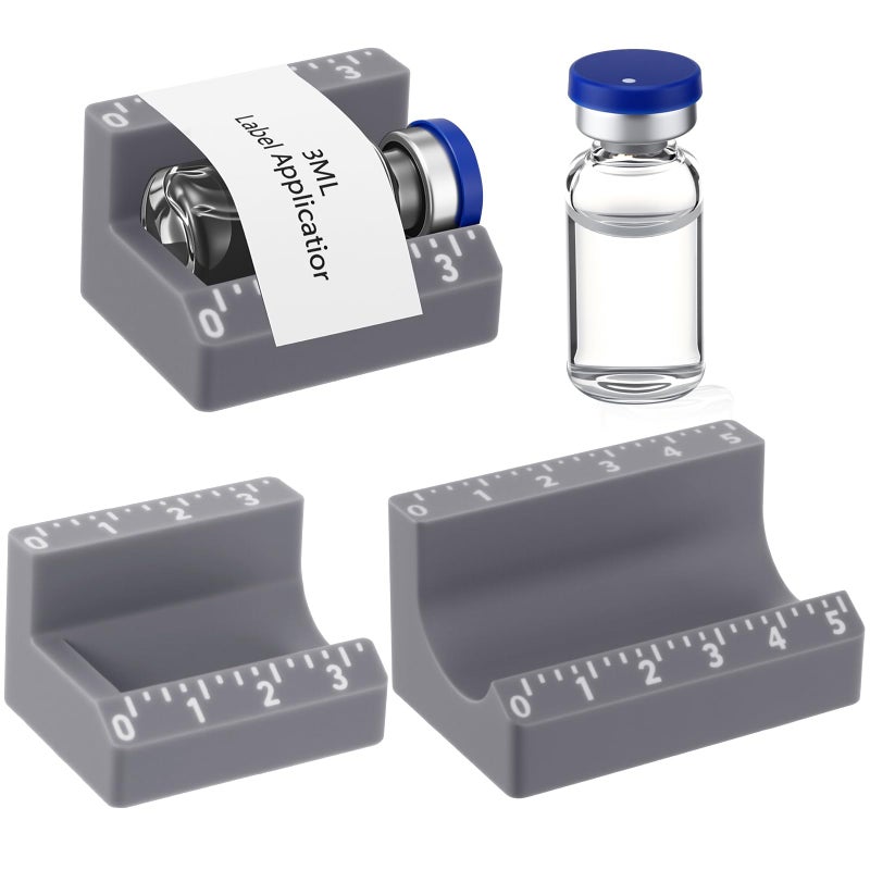 Fiwochic 2 Pcs Vial Label Applicator Bottle Labeling Application Tool for Small Jars Essential Oils Containers Bottles(Grey,3ml and 10ml) - Image 1