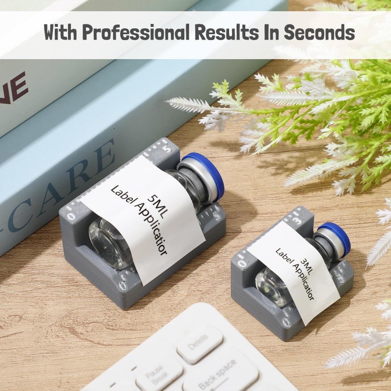 Fiwochic 2 Pcs Vial Label Applicator Bottle Labeling Application Tool for Small Jars Essential Oils Containers Bottles(Grey,3ml and 10ml) - Image 5