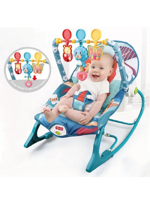 3-in-1 Infant to Toddler Rocking Chair - Heavy Duty Metal Frame, Waterproof Fabric, Music & Soothing Vibrations - Up to 18kg