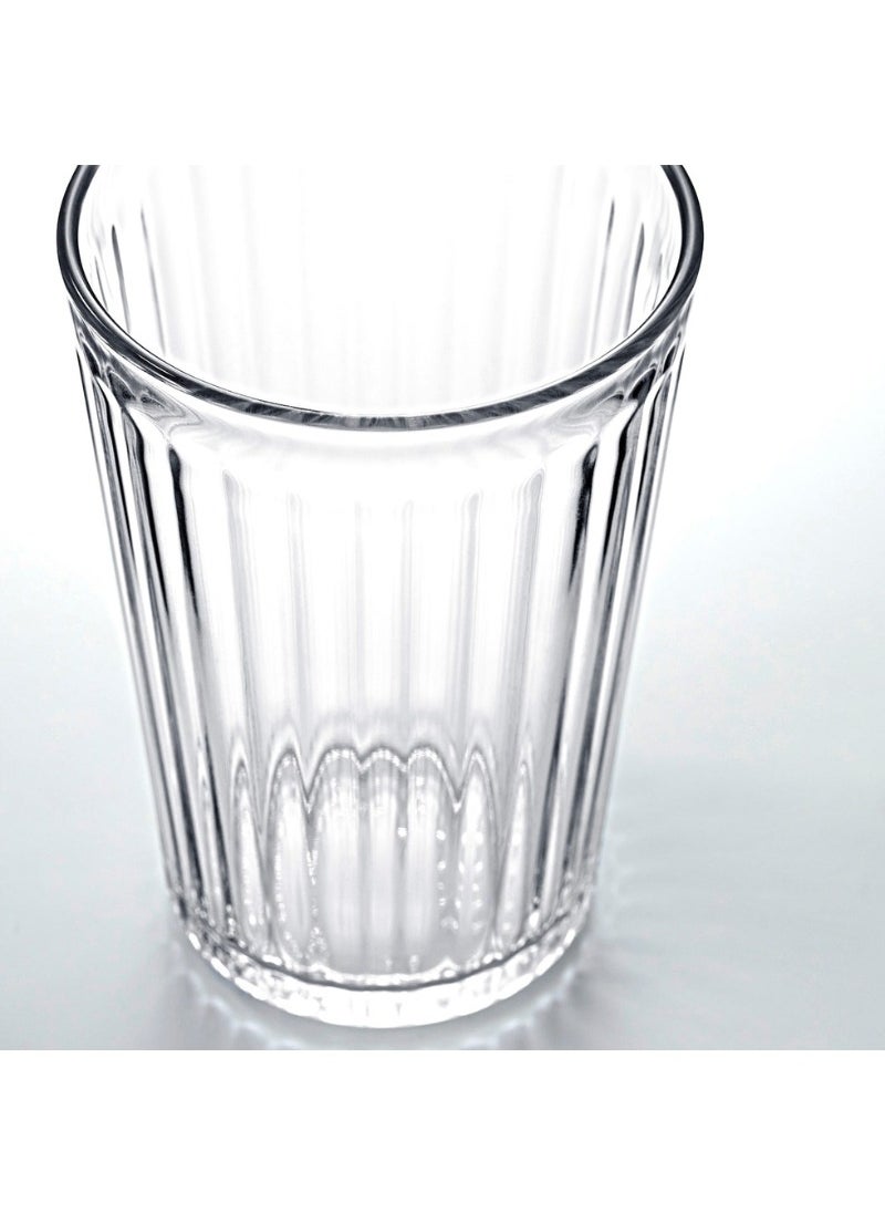 VARDAGEN - Clear Glass Drinking Glass, 31 cl, Timeless Pleated Design, 6-Pack - Image 1